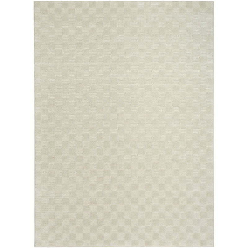 Gracie Oaks Corrigan  Ivory Modern Indoor Rug, Rectangle 3'11" x 5'11"