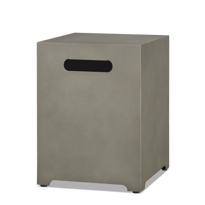 AEGEAN 20"H Square Metal Propane Tank Cover and Side Table by Real Flame