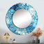 Océan bleu mosaïque turquoise - miroir tropical, miroir mural bleu unique, impression d'art en métal