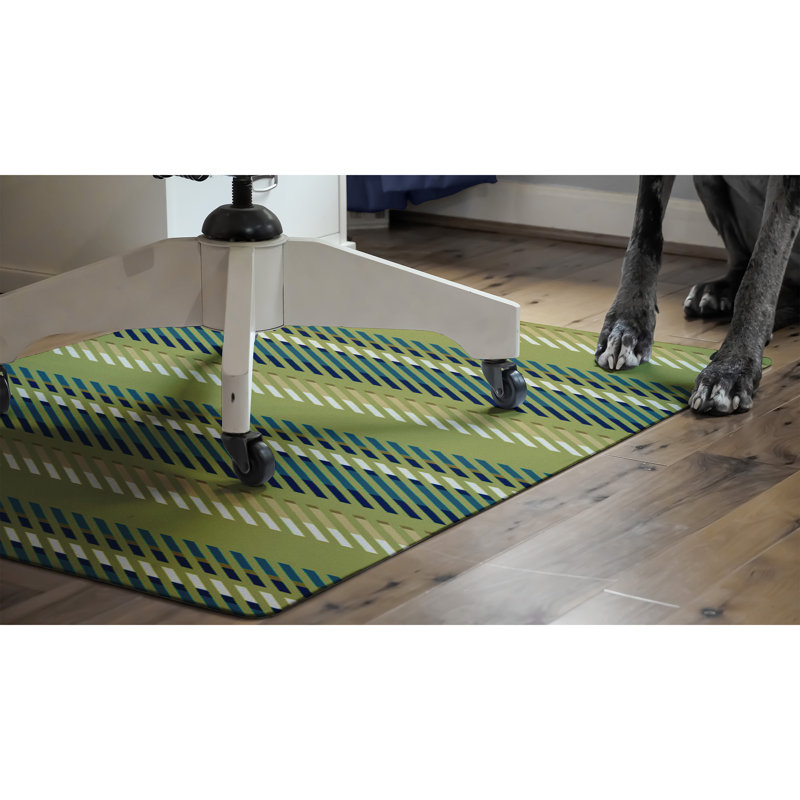 Tapis de chaise de bureau 9 à 5 35 po x 47 po Stripe, Vert