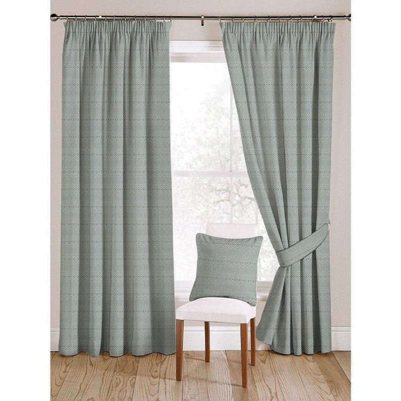 Wescott Blackout Curtain Pair, Duck Egg Blue, Width 228 x Drop 228 cm