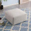 Repose-pieds carré en chenille beige sans assemblage