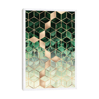 Leaves And Cubes I by Elisabeth Fredriksson - Print on Canvas