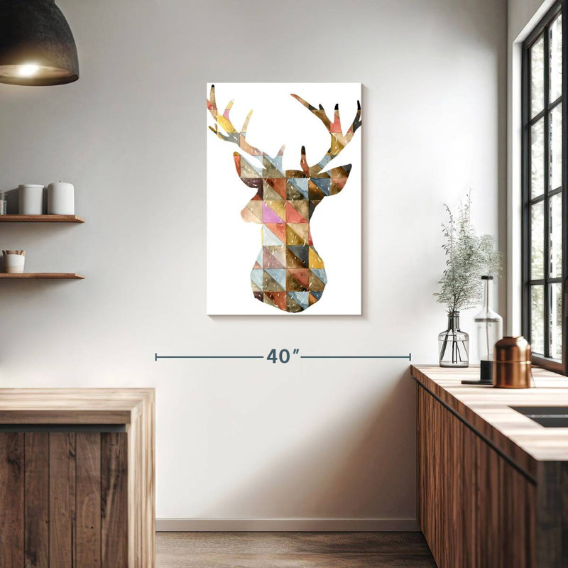 Brampt Colourful Geometric Reindeer, 36" H x 24" W