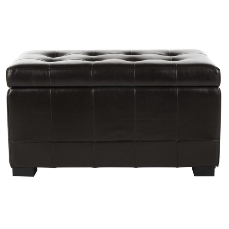Faux Leather Upholstered Storage Bench, Brown