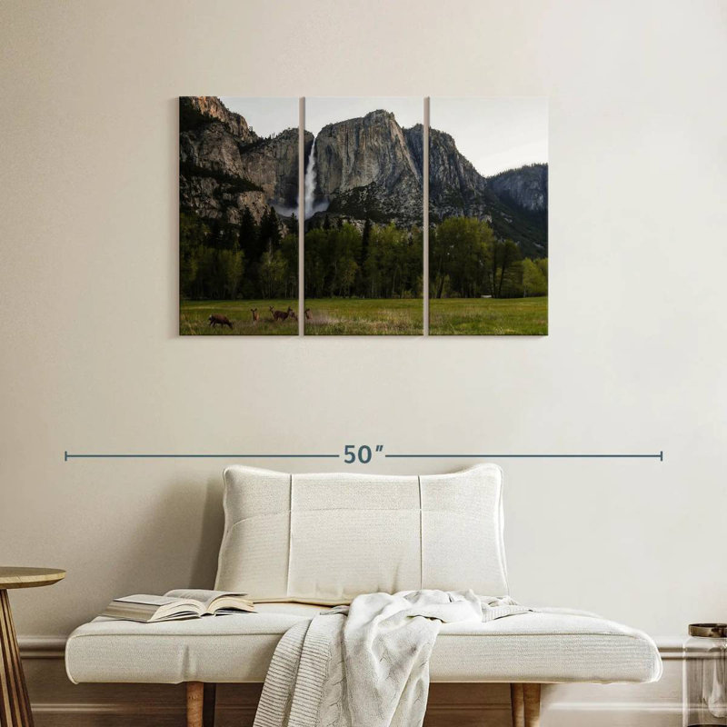 Deer Against Yosemite Falls, 24" H x 38" W