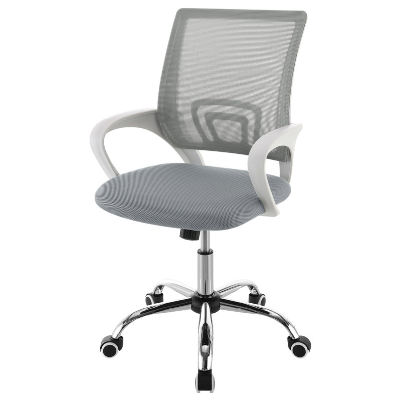 Upholstered Adjustable Home Office Desk Chair, Light Gray