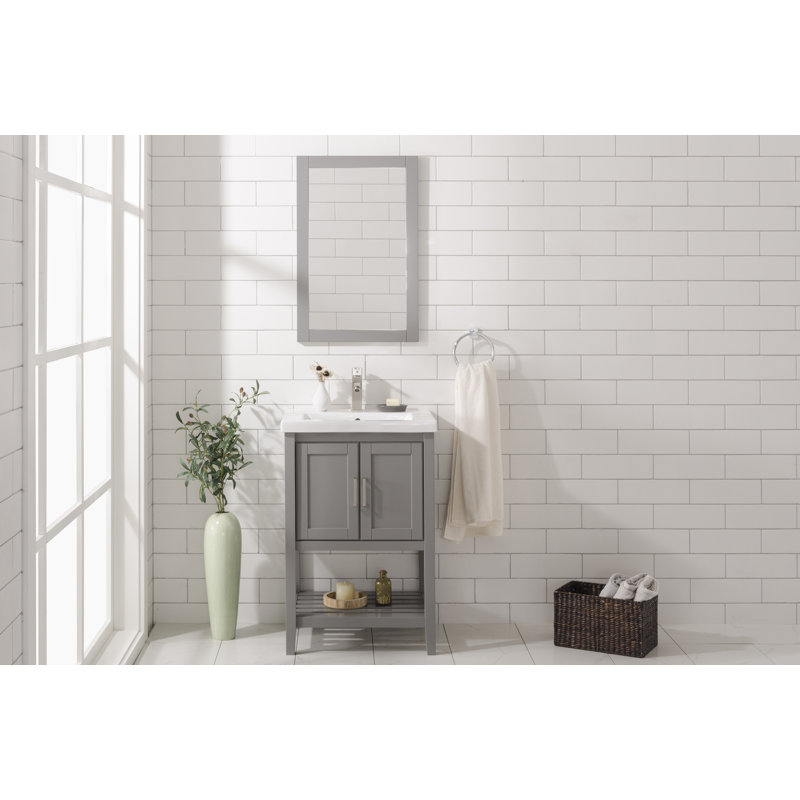 Ensemble de meuble-lavabo simple 24 po Groth, Gris
