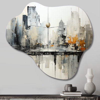 Padgett - Abstract Collages Asymmetrical Metal Wall Art, Yellow Cloud Metal Art Print