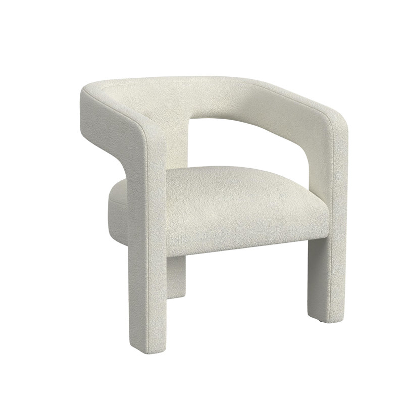 Fauteuil demi-tonneau Belissa, Boucle blanc