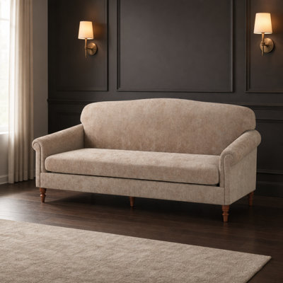 77.5 Inch 2-Seater Upholstered Loveseat Sofa with Rolled Arms, Comfortable Thick Cushion Couch Suitable for Living Room, Reading Corner, Small Apartments, Bedroom and Other Compact Indoor Living Spaces