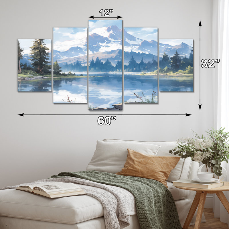Reproduction d'art sur toile Hanneke - campagne - 5 panneaux