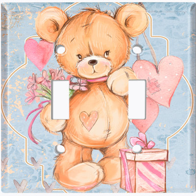 Patterned 2 - Gang Toggle Light Switch Standard Wall Plate