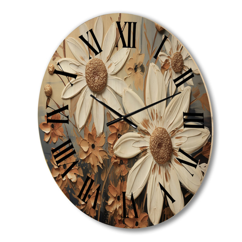 Horloge murale en bois massif Vasanthan, Grand
