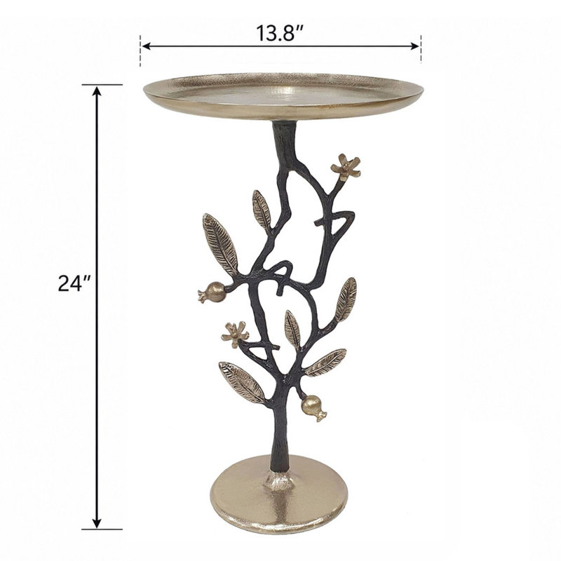 Table d'appoint en aluminium doré et noir D14X24