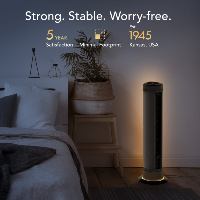 Vornado Ara Oscillating Tower Fan with Ambient Light and Remote