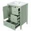 Meuble-lavabo de 24 po avec lavabo, une armoire avec porte à fermeture en douceur, 3 tiroirs à fermeture en douceur, poignées en métal rétro