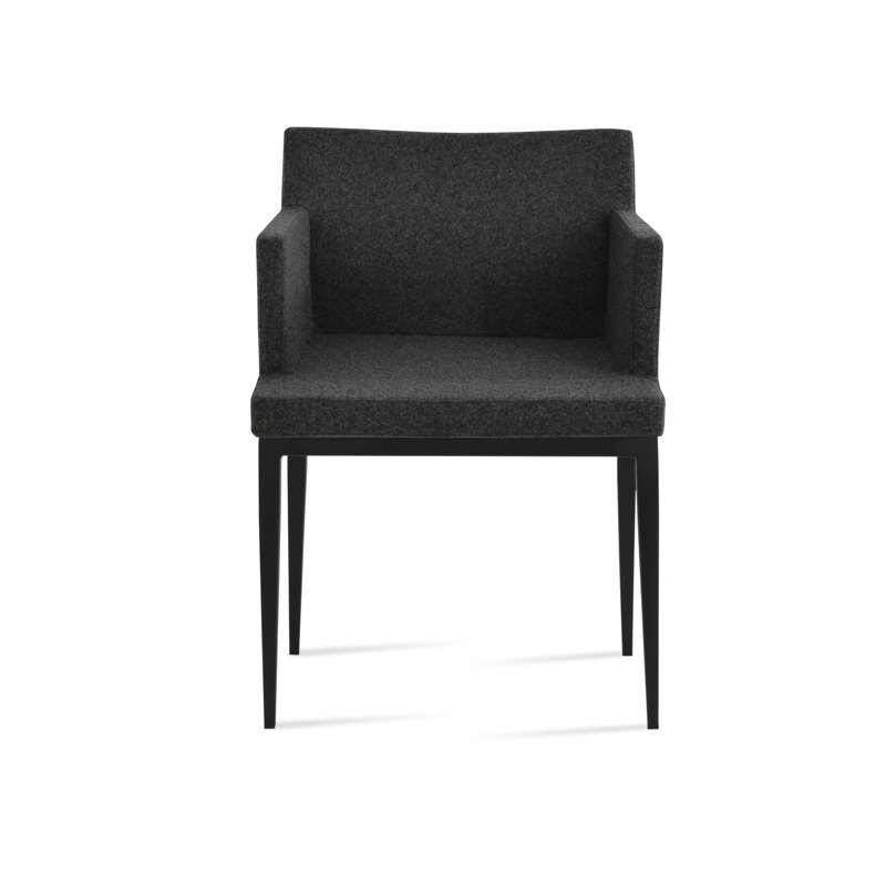 Soho Upholstered Back Arm Chair, Black, Black G.