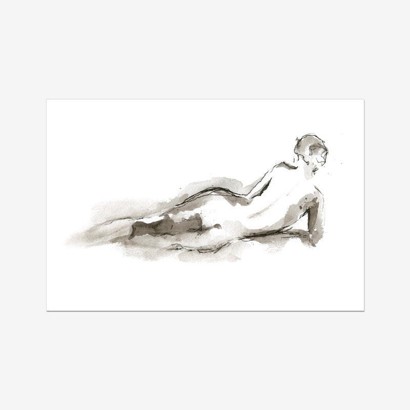 Ink Figure Study I by Ethan Harper - Painting, 61cm H x 91cm W, Wrapped Canvas
