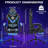 HOFFREE Gaming Chair With LED RGB Lights Massage Video Gamer Chairs With Footrest Ergonomic High Back Reclining Computer Chair With Adjustable Lumbar Support-104296949
