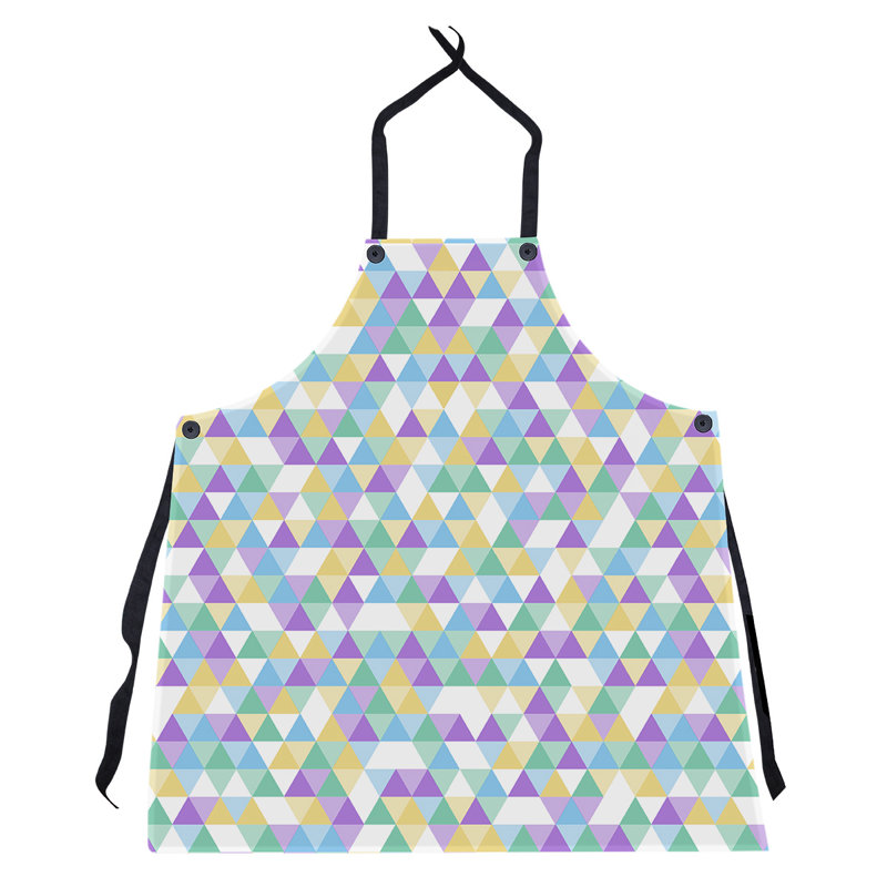 Tablier à motif triangle, Bleu / Jaune
