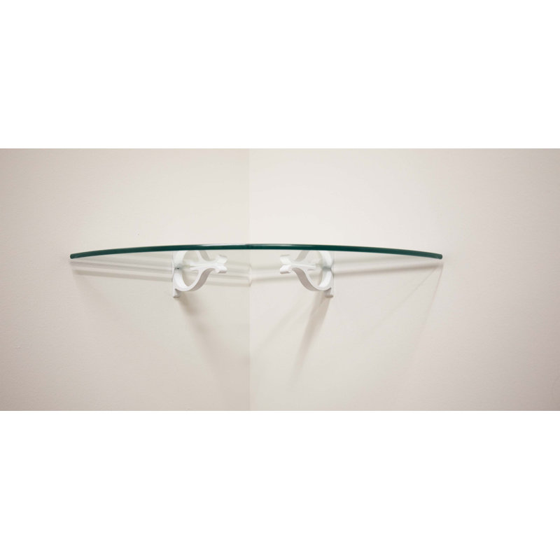 Tablette d'angle en verre, Blanc