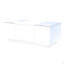 Table basse à DEL, table centrale moderne avec finition ultrabrillante et plateau en verre, table basse avec compartiment de rangement ouvert et 2 tiroirs cachés