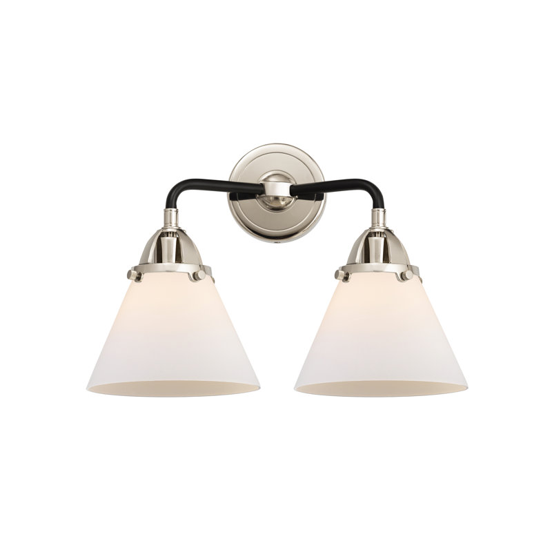 Shauna 2 - Light Vanity Light, Matte White, LED, Black Polished Nickel