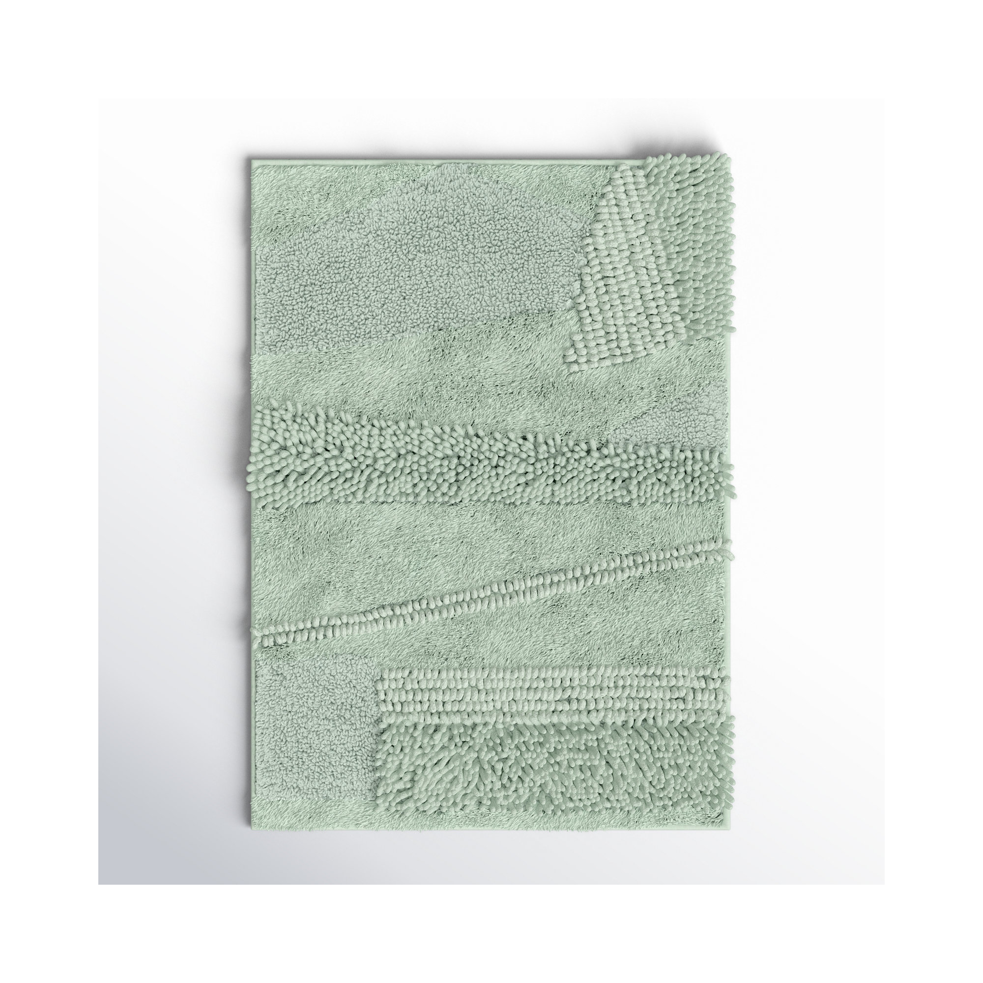 Laverne Solid Cotton Bath Rug, 17" W x 24" L, Seaglass