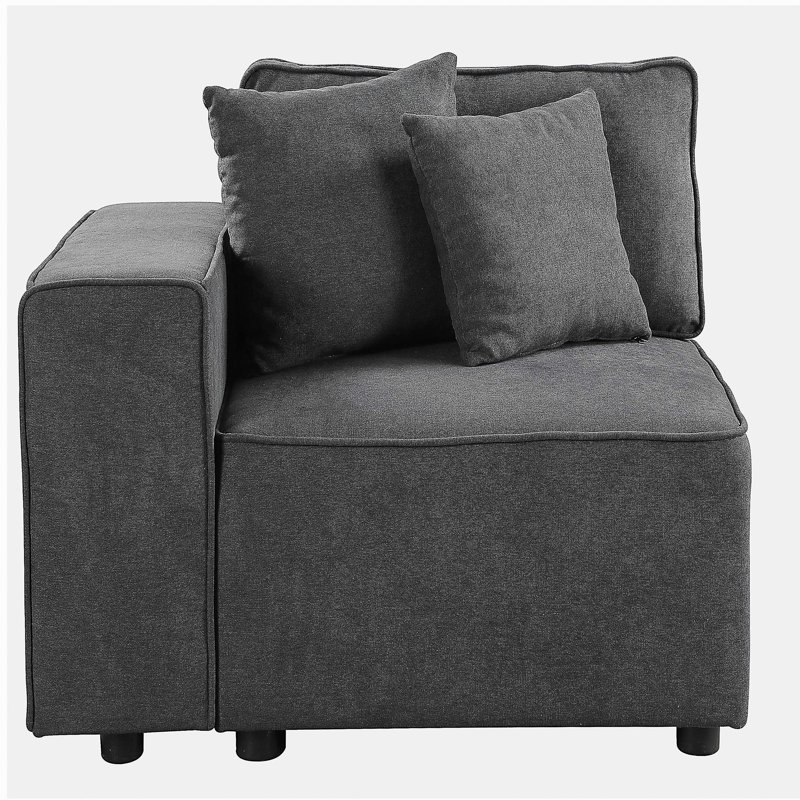 Fauteuil d'appoint gris à dossier gauche