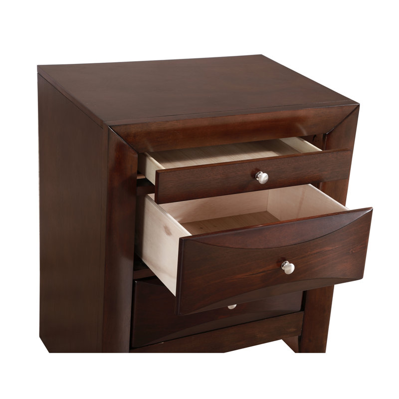 Table de chevet élégante avec tiroirs, Beige