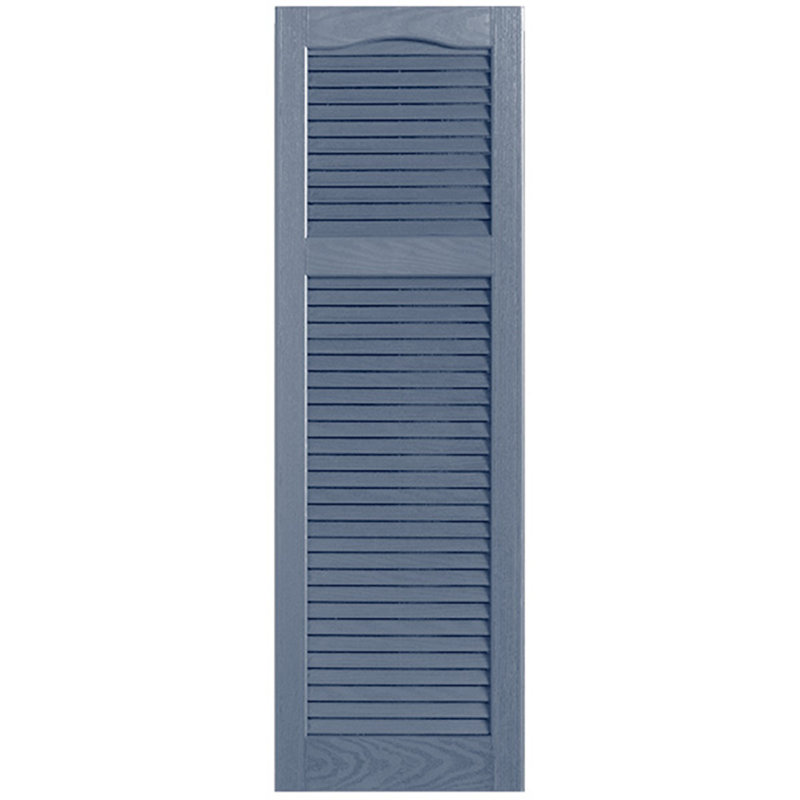 Paire de volets à persiennes style cathédrale, 34 po, 15 po, Bleu