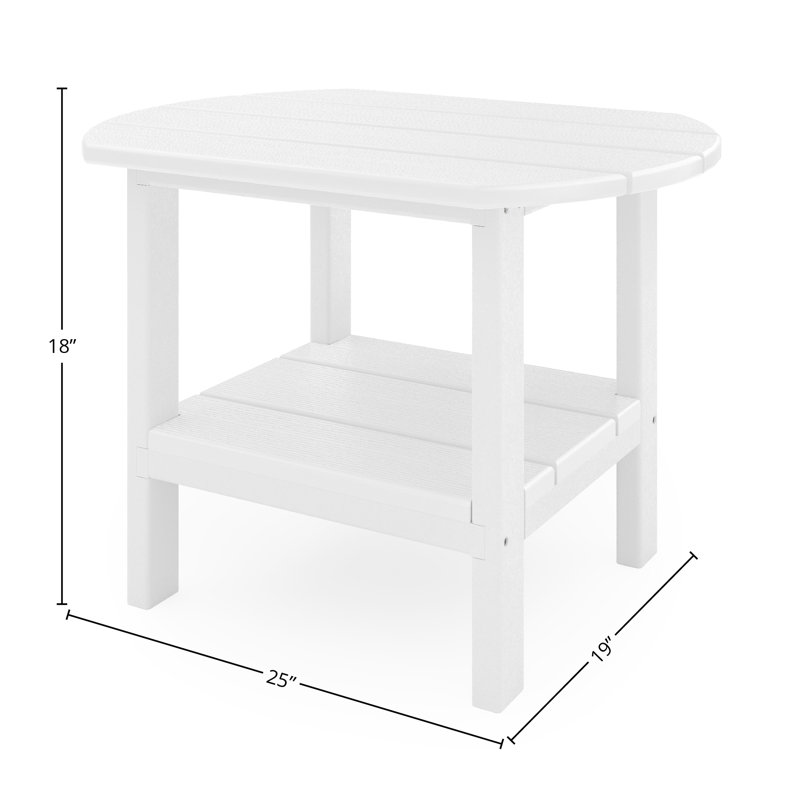 Table d'appoint ovale d'extérieur Ippolito, Destin - blanc, Destin - blanc