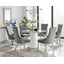 Edzard Statement Round Dining Table Set in Luxury Marble Effect & 4 Velvet Dining Chairs