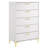 Karena White Rectangular 5-Drawer Chest-637621676
