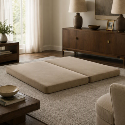 Canapé-lit multifonctionnel convertible de 220 cm avec dossiers inclinables, coussins et tissu chenille moelleux pour un style de vie moderne