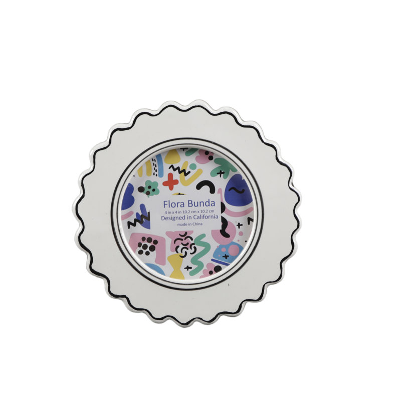 4 X 4  Comic Ceramic Frame In White With Black Trim