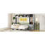 Grand lit escamotable mural avec placard et tiroirs, gris