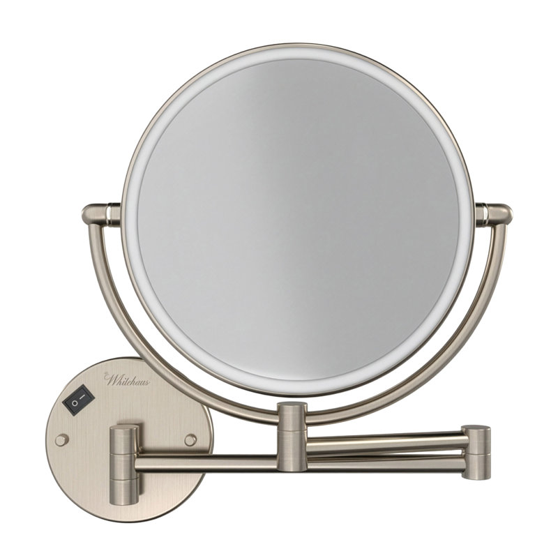 Miroir grossissant 7x à fixation murale en aluminium anodisé, Nickel brossé