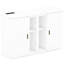 Lit double avec tablettes et armoires - Transformez efficacement votre espace en tablettes blanches, transformez le bureau personnel en un espace de production-1268459955-1268459954
