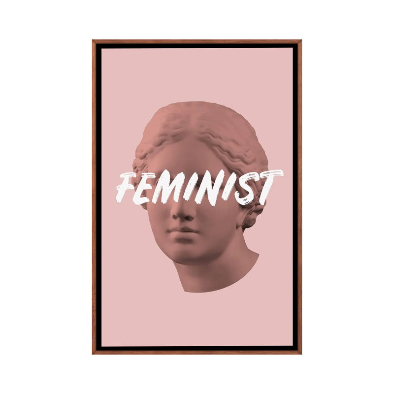 Terracotta Venus Head - Print on Canvas, 66.04 cm H x 45.72 cm W, Brown Framed