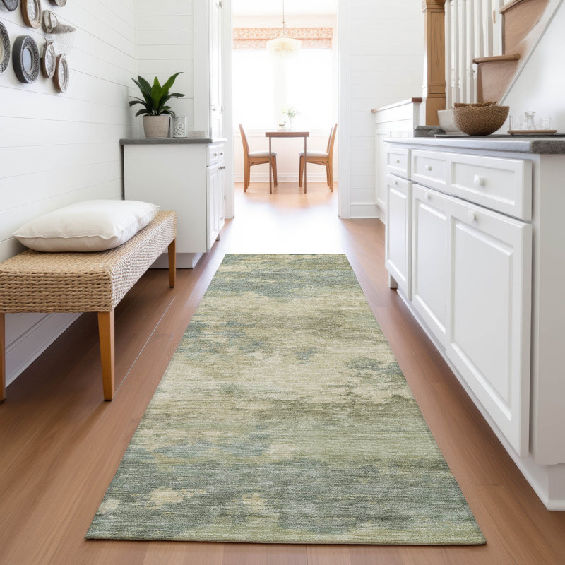 Tapis intérieur / extérieur lavable à la machine Xhevrie, Tapis de couloir 2 pi 3 po x 7 pi 6 po