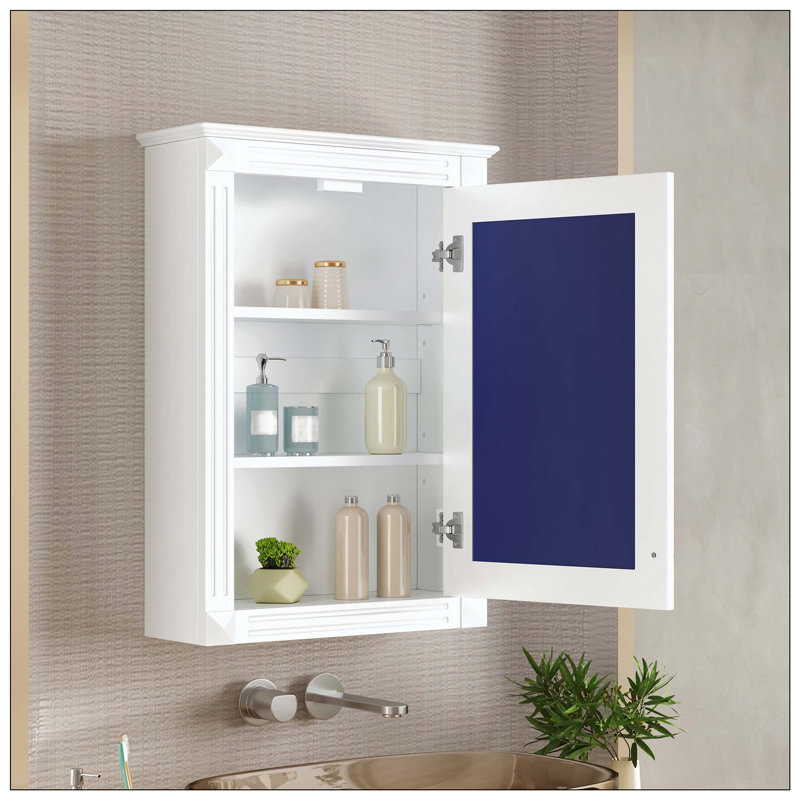 Miroir de salle de bain mural, Blanc