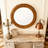 31.3" Hammered Gold Round Wall Mirror