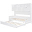 Lit de jour simple en bois avec lit gigogne et armoire, lit de construction stable - taille ferme en bois de couleur blanche élégante
