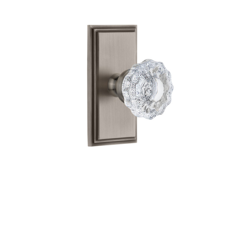 Poignée de porte cristal Crystal Versailles, Étain antique, 2 3/4"