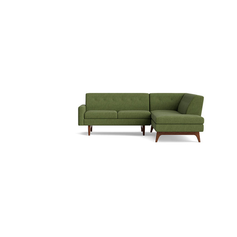 Tyler Sectional With Bumper (95" X 95"), Performance Weave - Basil, Right Hand Facing