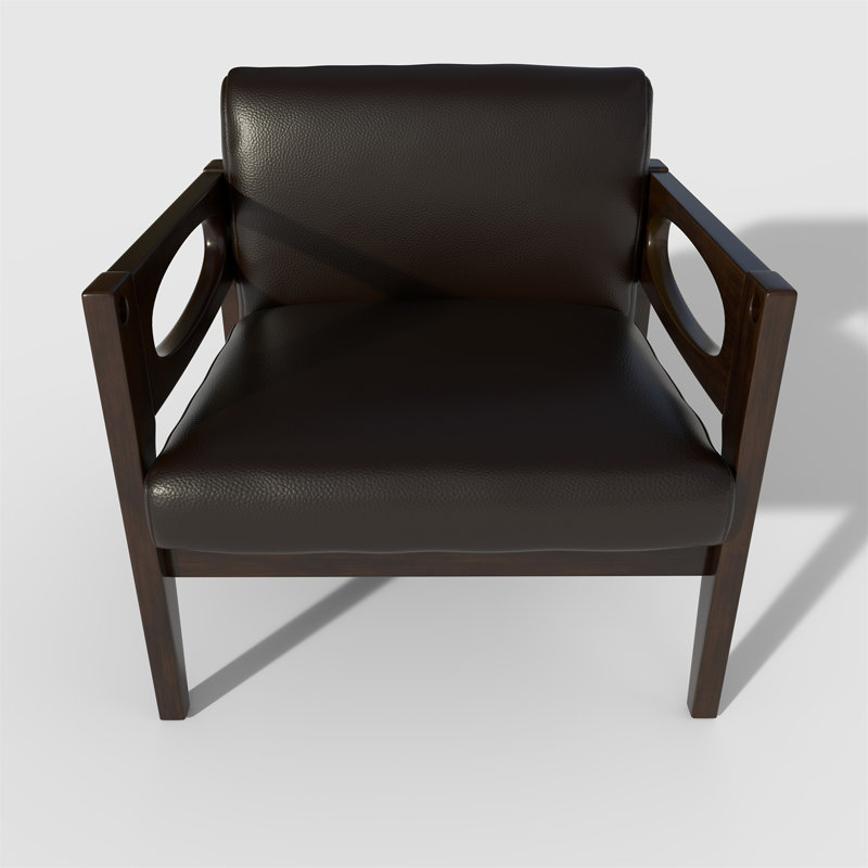 Chaise longue de 29,4 po de largeur, Similicuir espresso