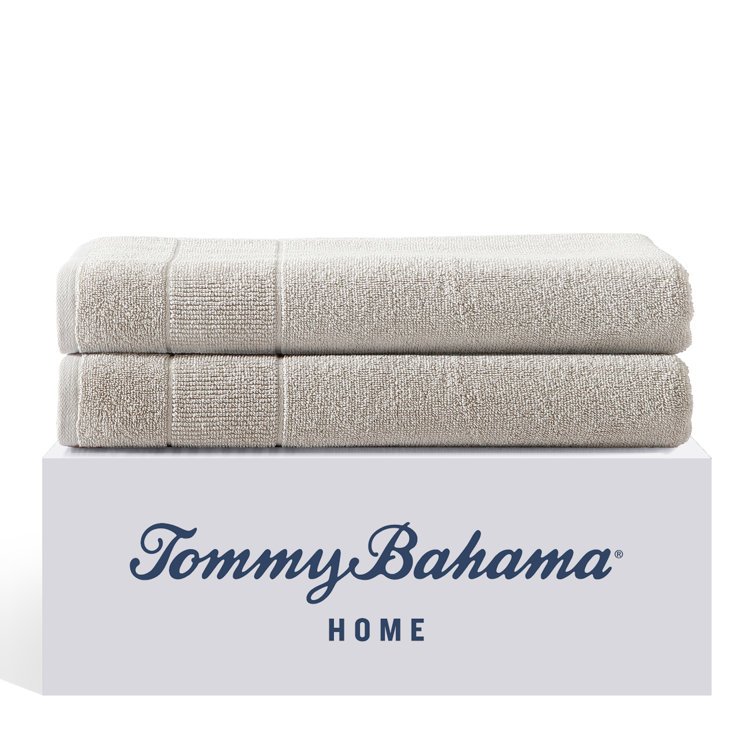 Tommy Bahama Island Retreat 2-Piece White Cotton Bath Towel Set
