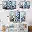 «Blue Cornflower Melody - Cornflowers», ensemble de 4 reproductions d'art sur toile-615360399-615360393